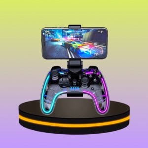 MORENO จอยเกมสำหรับมือถือ Wireless Gaming Controller ระบบสั่น เชื่อมต่อไร้สาย สีดำ