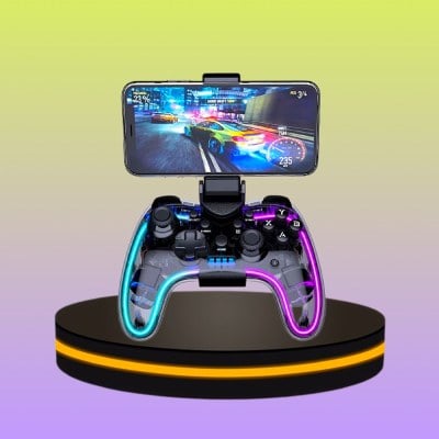 MORENO จอยเกมสำหรับมือถือ Wireless Gaming Controller ระบบสั่น เชื่อมต่อไร้สาย สีดำ