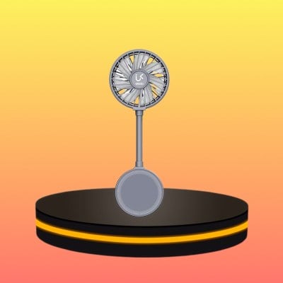 UKIKI พัดลมพกพา 3 Speed แบต 900 mAh ติดหลังโทรศัพท์ Magnetic หมุนได้ 360° สีเทา