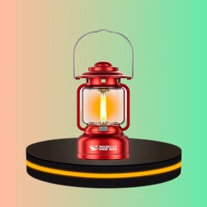 Smiling ตะเกียง โคมไฟ แคมป์ปิ้ง สีแดง