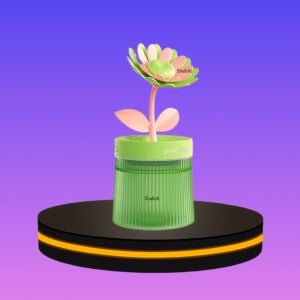 เครื่องทำความชื้น ทรงดอกไม้ สีเขียว