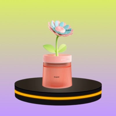 เครื่องทำความชื้น ทรงดอกไม้ สีชมพู