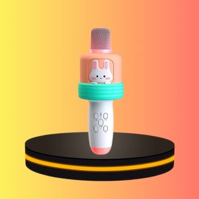 BASIKE Karaoke Microphone ไมโคนโฟนคาราโอเกะ สีส้ม