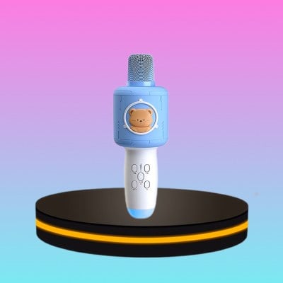 BASIKE Karaoke Microphone ไมโคนโฟนคาราโอเกะ สีฟ้า