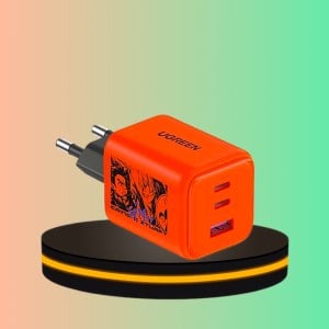 หัวชาร์จเร็ว 45W GaN Tech Type C 2 Port , USB 1 สีส้มแดง