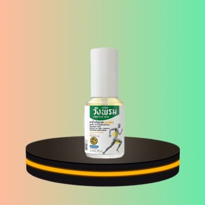 สเปรย์ยาน้ำมันนวดผสมไพล สูตรเย็น สมุนไพรวังพรม 30 ml.