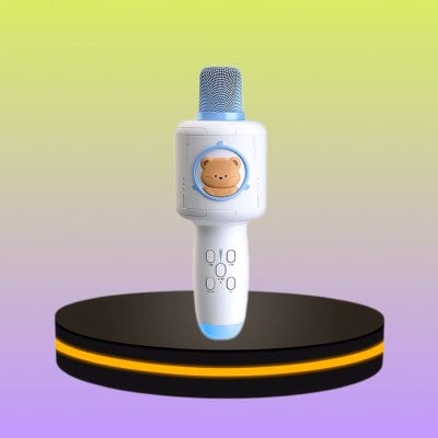 BASIKE Karaoke Microphone ไมโคนโฟนคาราโอเกะ สีขาว
