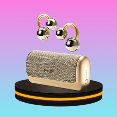 Philips หูฟังบลูทูธ แบบหนีบหู สีเงิน