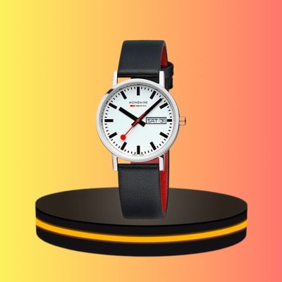 Mondaine Classic Unisex White Watch สี ขาว/ดำ