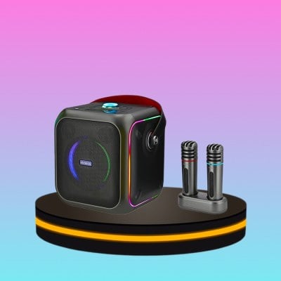 AIWA AW-B200K Karaoke ลำโพงบลูทูธคาราโอเกะพกพา สีดำ