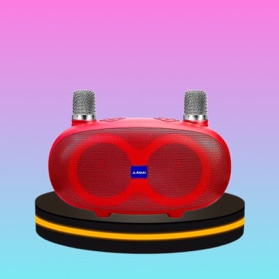 Asaki Bluetooth Speaker ลำโพงบลูทูธไร้สาย พร้อมไมค์โครโฟน สีแดง