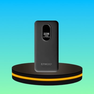 ENKOO รุ่น E1019 พาวเวอร์แบงค์ ขนาด 10000mAh มีสายชาร์จในตัว สีดำ