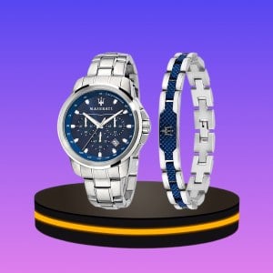 Special Set Men's Quartz นาฬิกาข้อมือ + กำไลข้อมือ สำหรับผู้ชาย