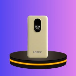ENKOO รุ่น E1019 พาวเวอร์แบงค์ ขนาด 10000mAh มีสายชาร์จในตัว สีครีม
