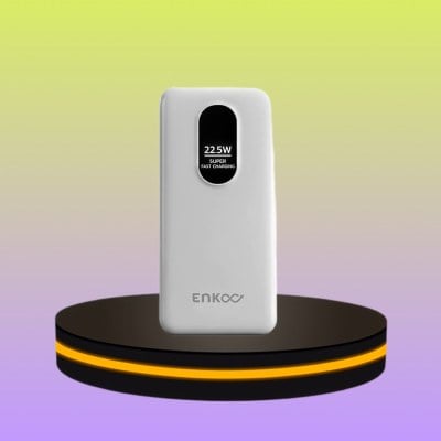 ENKOO พาวเวอร์แบงค์ 10000mAh มีสายชาร์จในตัว 3 หัว ชาร์จไว 22.5W มีหน้าจอ LED สีขาว
