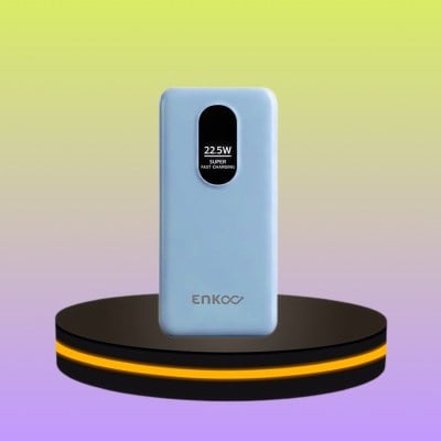ENKOO รุ่น E1019 พาวเวอร์แบงค์ ขนาด 10000mAh มีสายชาร์จในตัว สีฟ้า