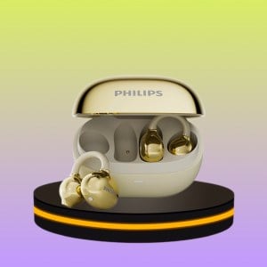 PHILIPS หูฟังบลูทูธ แบบหนีบหู กีฬา วิ่ง โทร ตัดเสียงรบกวน สีขาว