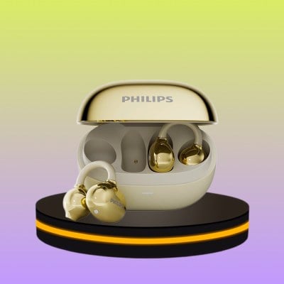 PHILIPS หูฟังบลูทูธ แบบหนีบหู กีฬา วิ่ง โทร ตัดเสียงรบกวน สีขาว
