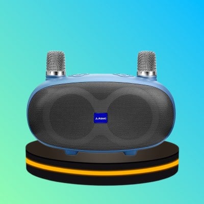 Asaki Bluetooth Speaker ลำโพงบลูทูธไร้สาย พร้อมไมค์โครโฟน สีน้ำเงิน