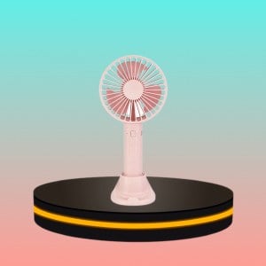 Asaki Protable Fan พัดลมแบบพกพา ความแรง 3 ระดับ สีชมพู