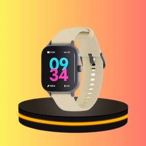 Decathlon Fit 100s Sport Connected Watch สมาร์ทวอทช์สำหรับเล่นกีฬาพร้อม GPS (สีเบจ)