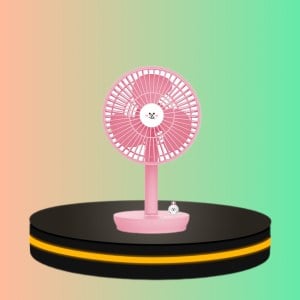 MYHOME พัดลมตั้งโต๊ะขนาดเล็ก (สีชมพู Line)