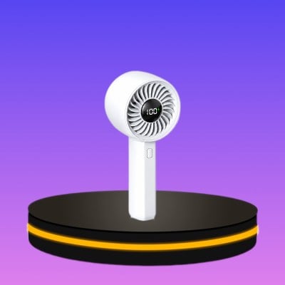 Asaki Handheld fan พัดลมแบบพกพา ปรับความแรง ได้ 5 ระดับ (สีขาว)