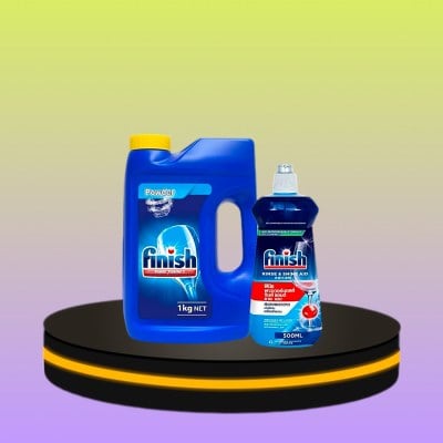 Finish Powder dishwasher 1  กก.+ Finish Rinse Aid dishwashing liquid 500 มล.